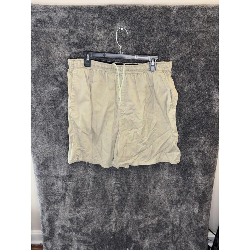Athletic‎ Works Khaki Drawstring Cotton Shorts Size L Cotton